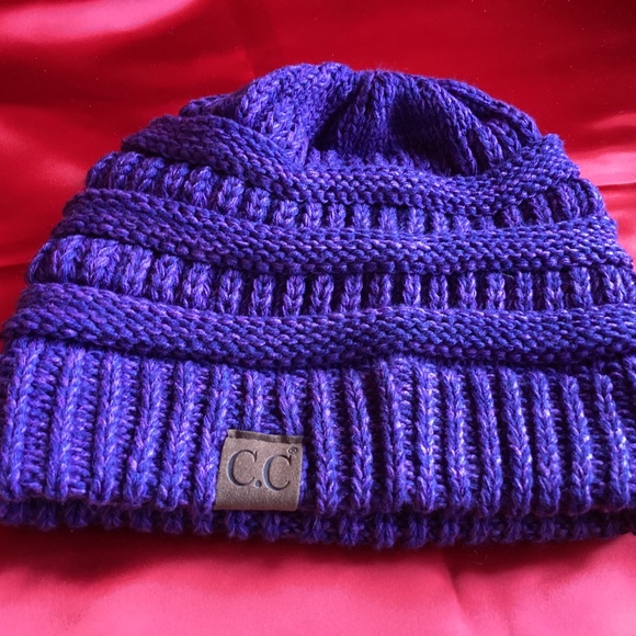 C.C Exclusives Purple Knit Beanie - Picture 1 of 5